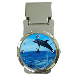 Jumping Dolphin Money Clip Watch