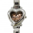 Chihuahua Puppies Dogs Heart Italian Charm Watch
