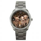 Chihuahua Puppies Sports Metal Watch