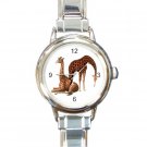 Giraffe Pair Round Italian Charm Watch