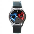 Blue & Red 3D Hearts Round Metal Watch FREE SHIPPING
