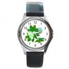 Green Grapes & Wine Round Metal Watch FREE SHIPPING