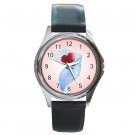 Heart in Blue Ribbon Round Metal Watch FREE SHIPPING