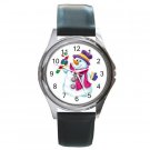 Snowman with Candy Cane Round Metal Watch FREE SHIPPING