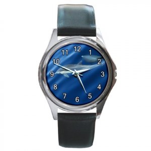 Dolphins in the Blue Waters Round Metal Watch FREE SHIPPING