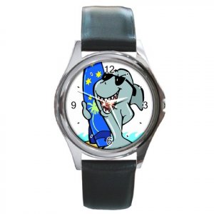 Australian Surfing Shark Round Metal Watch FREE SHIPPING