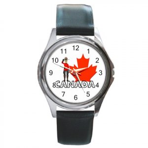 Canada Pride Red Leaf Round Metal Watch FREE SHIPPING