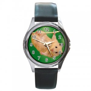 Hang In There Hamster Round Metal Watch FREE SHIPPING