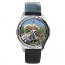 Grizzly Siblings at Play Round Metal Watch FREE SHIPPING