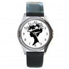 Victorian Lady Silhouette Round Metal Watch FREE SHIPPING