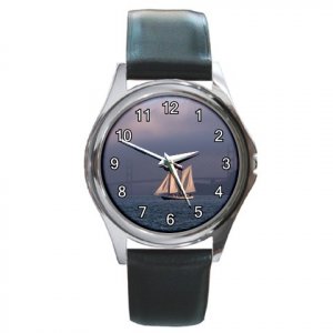 Sail Boat Round Metal Watch FREE SHIPPING