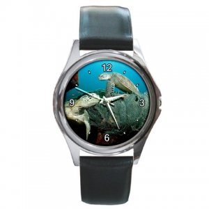 Green Sea Turtles Round Metal Watch FREE SHIPPING