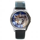 Grey Wolf in the Snow Round Metal Watch FREE SHIPPING