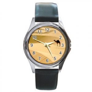 Lonely Camel in the Desert Round Metal Watch FREE SHIPPING