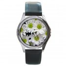 White Mums Flowers Round Metal Watch FREE SHIPPING