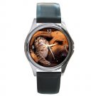 Good Friends - Cat and Dog Round Metal Watch FREE SHIPPING