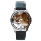 Cougar in the Winter Round Metal Watch FREE SHIPPING