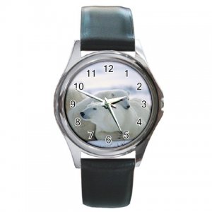 Polar Bears Bearly Awake Round Metal Watch FREE SHIPPING