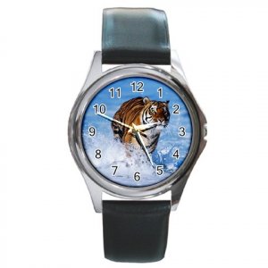 Bengal Tiger in the Water Round Metal Watch FREE SHIPPING