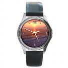 Beach Sunset View Round Metal Watch FREE SHIPPING