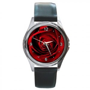 A Red Rose For You Round Metal Watch FREE SHIPPING