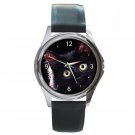 Black Kitty Cat Round Metal Watch FREE SHIPPING