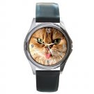 Sassy Kitty Cat Round Metal Watch FREE SHIPPING
