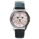 White Cat Round Metal Watch FREE SHIPPING