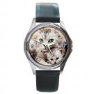 Mama Cat with Baby Kitten Round Metal Watch FREE SHIPPING