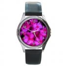 Pink Small Flowers Round Metal Watch FREE SHIPPING