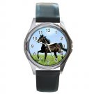 Black Horse Round Metal Watch FREE SHIPPING