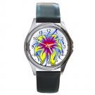 Flaming Heart Flower Round Metal Watch FREE SHIPPING