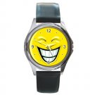Smiley Face Wide Smile Round Metal Watch FREE SHIPPING