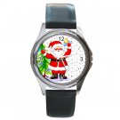 Santa Ringing Bell 2 Round Metal Watch FREE SHIPPING