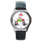 Snowman with Raccoons Round Metal Watch FREE SHIPPING
