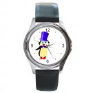 Cute Penguin in the Blue Hat Round Metal Watch FREE SHIPPING