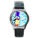 Cute Penguin in the Blue Hat 2 Round Metal Watch FREE SHIPPING