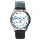 Ice Skating on the Lake Round Metal Watch FREE SHIPPING