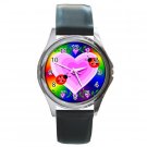 Love Ladybugs in the Rainbow Round Metal Watch FREE SHIPPING