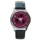 Purple Light Flower Round Metal Watch FREE SHIPPING