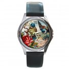 Victorian Winter Birds Round Metal Watch FREE SHIPPING
