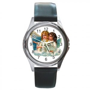 Victorian Angels Singing Round Metal Watch FREE SHIPPING