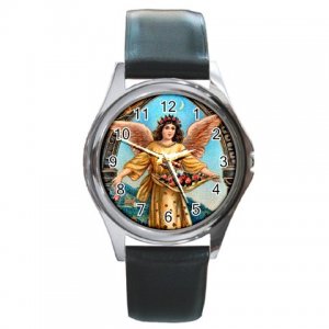 Angel Spreading Roses Round Metal Watch FREE SHIPPING