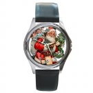 Santa Ready for Christmas Round Metal Watch FREE SHIPPING