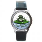 Frog on the Lilypad Round Metal Watch FREE SHIPPING