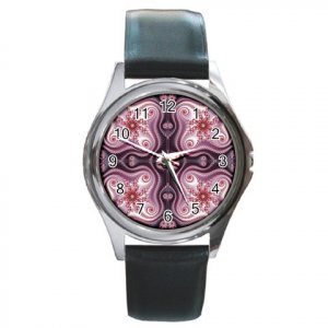 Digital Flower Art Round Metal Watch FREE SHIPPING