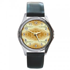 Metal Moons Brown Design Round Metal Watch FREE SHIPPING