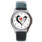 Heart in Heart Love Design Round Metal Watch FREE SHIPPING