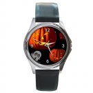 Halloween Pumkin Ghosts Skeletons Fun Round Metal Watch FREE SHIPPING