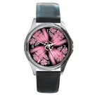 Digital Pink Roses Round Metal Watch FREE SHIPPING